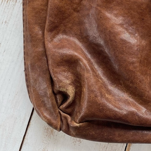 FOSSIL crossbody purse brown distressed leather Vintage boho bag collectible EUC - Picture 5 of 16